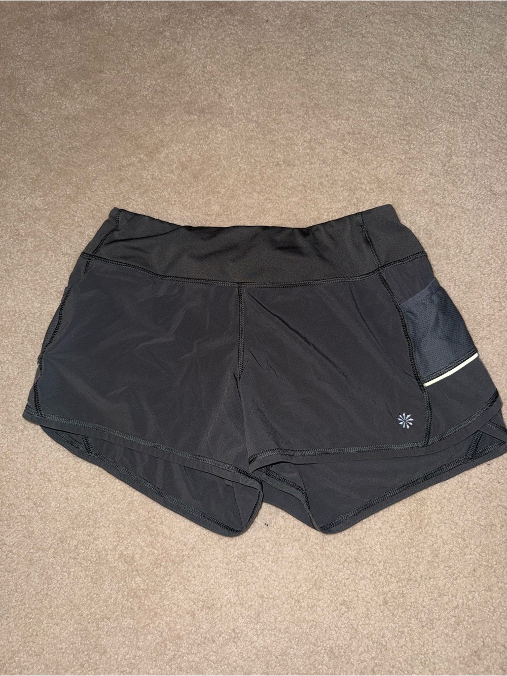 Women's Grey Performance Running Shorts with Side Pocket - Athleta